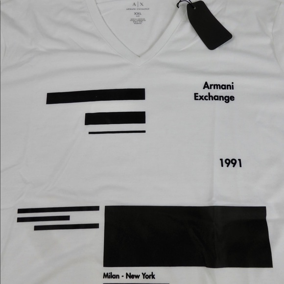 Armani Exchange AX T-Shirt Bundle NWT Graphic Slim Tees Shirts V-neck Striped - Picture 3 of 10